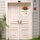 Sublimation Door Hanger Outdoor Hanging Vertical Sign Welcome Wreaths Front Door Round Wood Hanging Front Door Sign for Home, Garden,Yard, Bar Jetec