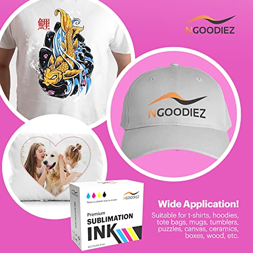 NGOODIEZ Sublimation Ink for Epson All Ecotank, Supertank Inkjet Printers  Autofill, ICC-Free, Anti-UV and Fade Resistance