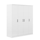 Wood Wardrobe Closet with 1 Storage Drawers and 9 Storage Shelves, Modern 4 Doors Large Armoire Wardrobe Cabinet for Bedroom, Free-Standing Garment Harper & Bright Designs