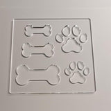 Paw Print Template,Dog Bone&Paw Inlay Acrylic Router Template,Clear Acrylic Template,Acrylic Router Template (7.75x7.75") Yuxuanish