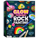 Kids Rock Painting Kit - Glow in The Dark - Arts & Crafts Gifts for Boys and Girls Ages 4-12 - Craft Activities Kits - Creative Art Toys for 4, 5, 6, Dan&Darci