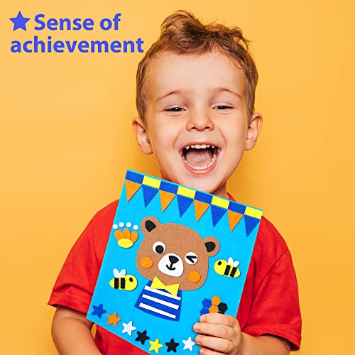 KRAFUN My First Felt Kit Animal Craft Kit for Kids and Toddlers, Boys and Girls Age 3-8 Years Old, Include 6 DIY Handmade Arts and Crafts Projects, KRAFUN