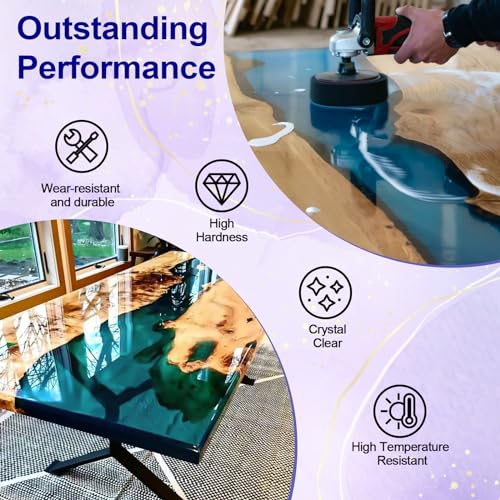 JANCHUN 2 Gallon Crystal Clear Epoxy Resin Kit, High Gloss Casting for River Table Tops, Art Casting Resin, Jewelry Making, DIY, Tumblers, Molds, Art JANCHUN