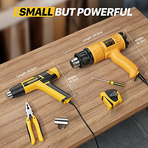 SEEKONE Mini Heat Gun, 600W Dual Temperature Hot Air Gun Tool 572℉&932℉, With 4.9Ft Long Cable and Overload Protection for Crafts, Embossing, Paint SEEKONE