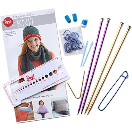 Boye 3616400000M Learn to Knit Kit for Beginners, Makes 18 Projects, 21pcs Boye