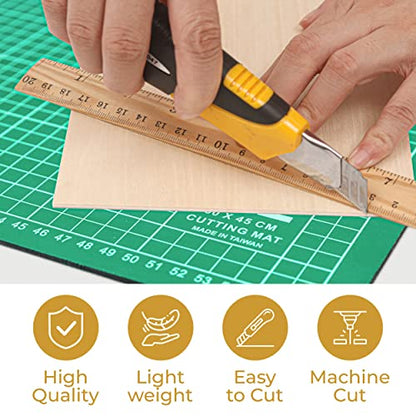 Calvana (12-Pack) 12”x8”x1/16” Balsa Sheets for Crafts - Perfect for Architectural Models Drawing Painting Wood Engraving Wood Burning Laser Scroll - WoodArtSupply