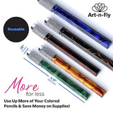 Art-n-Fly Pencil Extenders Set of 5 Pencil Lengthener for Color Pencils Art-n-Fly