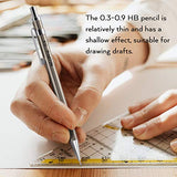 Nicpro 6 PCS Art Mechanical Pencils Set, Metal Artist Drafting Pencil 0.3 & 0.5 & 0.7 & 0.9 mm & 2 PCS 2mm Graphite Lead Holder(4B 2B HB 2H) For Nicpro