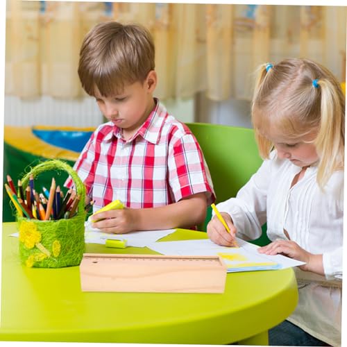 TEHAUX Box Wooden Pencil Case Desk Organizers Jewelery Storage Case Unpainted Pen Case Unfinished Wood Case Pencil Container Wood Pencil Case Pencil TEHAUX