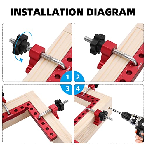ATOLS 90 Degree Positioning Squares, Right Angle Clamps 5.5 x 5.5(14 x  14cm) Aluminum Alloy Woodworking Carpenter, Corner Clamping Square Tool for