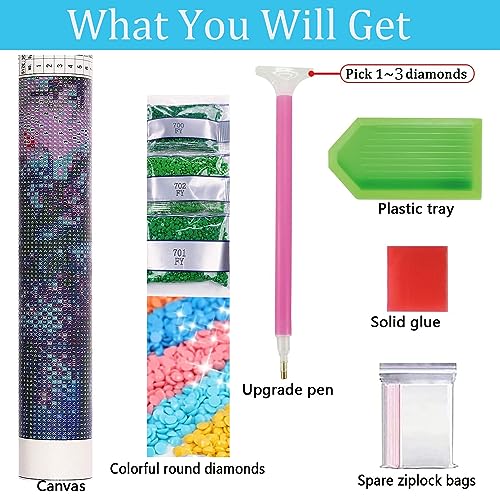 FOXKISS Horse Diamond Art Painting Kits for Adults - Full Drill Diamond Dots Paintings for Beginners, Round 5D Paint with Diamonds Pictures Gem Art FOXKISS