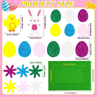 232 Pieces Easter DIY Picture Frames Craft Kit for Kids 32 Pieces Fall Felt Photo Frames with 200 Easter Pieces Self Adhesive Stickers for Easter - WoodArtSupply