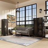 MIIIKO Steel Wardrobe Cabinet Locker, Rustic Metal Storage Cabinet with Shelf, Lockable Doors and Hanging Rod, Industrial Locker Cabinet for Locker MIIIKO