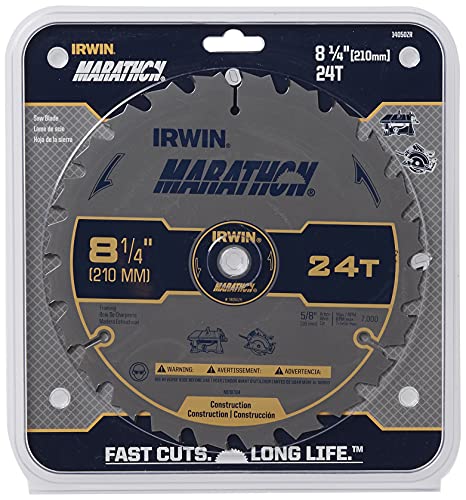 Irwin Industrial Tools 14050 8-1/4-Inch 24-Teeth 5/8" Diamond Arbor Miter and Table Saw Blade IRWIN