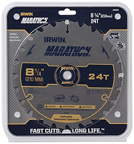 Irwin Industrial Tools 14050 8-1/4-Inch 24-Teeth 5/8" Diamond Arbor Miter and Table Saw Blade