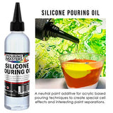 U.S. Art Supply Silicone Pouring Oil - 6-Ounce - 100% Silicone for Dramatic Cell Creation in Acrylic Paint U.S. Art Supply