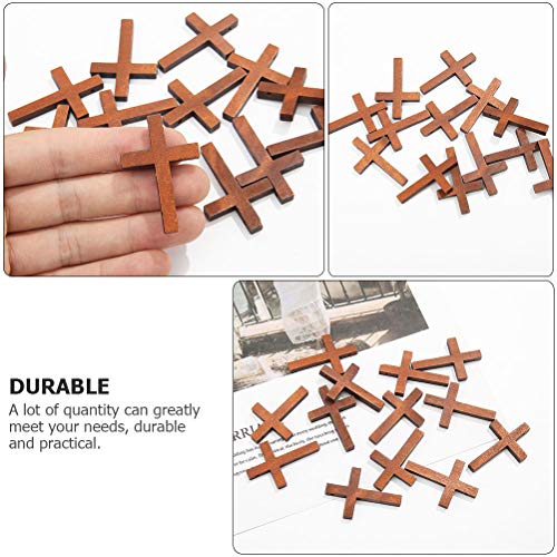 PartyKindom 20PCS Cross Rearview Mirror Hanging Accessories Bling Accessories for car Charm braclets Keychain car Rearview Unfinished Wood Cutout PartyKindom