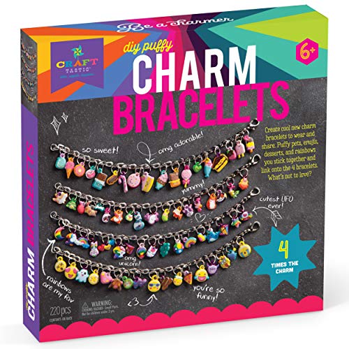 Craft-tastic — DIY Puffy Charm Bracelets Craft and Activity— Make Your Own Jewelry Kit for Kids — Ages 6+ - WoodArtSupply