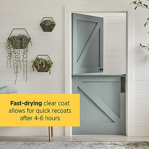 Minwax Super Fast Drying Polyurethane Protective Wood Finish, 350 VOC, Clear Satin, Gallon Minwax