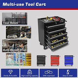 MHEOMTME 5-Drawers Tool Cabinets On Wheels, Rolling Tool Chest with Drawers, Craftsman Tool Box with Keyed Locking System, Tool Storage Organizer for MHEOMTME