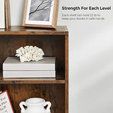 VASAGLE Rustic Brown 3-Tier Adjustable Bookshelf with Storage Shelves VASAGLE