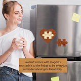 Personalized Romantic Gifts for Her - Custom Valentines Gifts for Him Engraved, Unique Valentine Puzzle Card, Wooden Heart Shaped Plaque, 5 Year Wood Top obsession