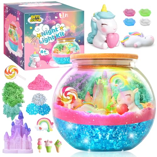 Terrarium Kit for Kids Light up Terrarium Arts and Crafts Kit for Girls Birthday Gifts Toy for Girls Ages 5 6 7 8+ Year Old - WoodArtSupply