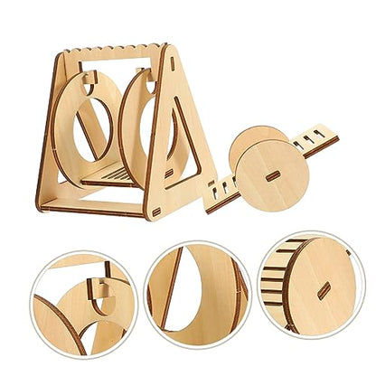 NOLITOY 2pcs Assembled The Swing Squirrel cage Hamster DIY Seesaw Wooden Hamster Habitat Decor pet Rat cage Accessories DIY Wood Toy for Hamster - WoodArtSupply