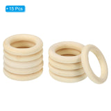 PATIKIL 40mm 1.6" Natural Wooden Rings, 15Pcs 7mm Thick Unfinished Wood Ring Wood Loop Circle for Craft Pendant DIY Jewelry Making Macrame PATIKIL