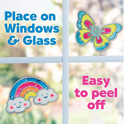 Creativity for Kids Easy Sparkle Window Art - Paint Your Own Sun Catchers (Rainbow and Butterfly), Multi - WoodArtSupply