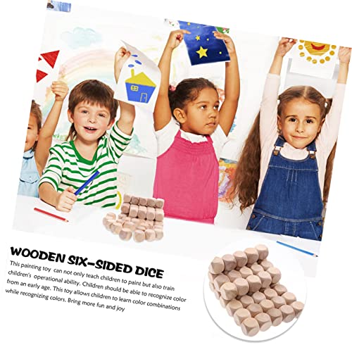 Kisangel 20Pcs Unfinished Wood dice Unfinished Wood Cube Wood Game dice Blank Wooden dice 16mm dice Unfinished Blank dice Blank Square Blocks Blanks Kisangel