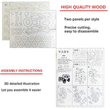 3D Wooden Puzzle - 6 Piece Set Wooden Car Brain Teaser Puzzle - DIY Assembly Car Building Model Kits - Wood STEM Toys Gifts for Kids and Adults Teens i-CHONY