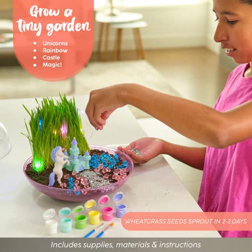 Bryte Light-Up Unicorn Terrarium Kit for Kids | All Inclusive - Castle, Fairy Garden Lights & More | Arts & Crafts, STEM Activities for Kids, BRYTE