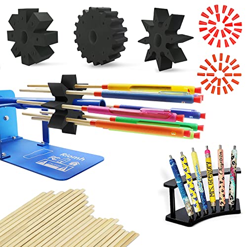 Riomh Epoxy Pen Turner Attachment, Glitter Pen Adapter for Holding Pens on Turner Machine, Sublimation Pens blank Turner Kit to Make Customized Pens Riomh