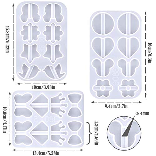 3PCS Straw Topper Mold Kits for Epoxy Resin Casting - Crown, Diamond, Heart, Flower Shapes for 8mm Straw Toppers in Silicone Crafts YOKSAS