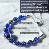 ARTSY CRAFTS INC Glow in The Dark Firefly Beads Bracelets Necklaces, Murano Glass Beads Crystal Birthstone Beaded Jewelry Adjustable Slider Chain ARTSY CRAFTS INC