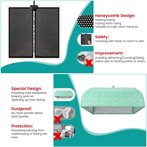Resin Heating Mat with Cover Timer, Fast Resin Curing Mat, Epoxy Heater Silicone Heat Pad Drying Machine weishan