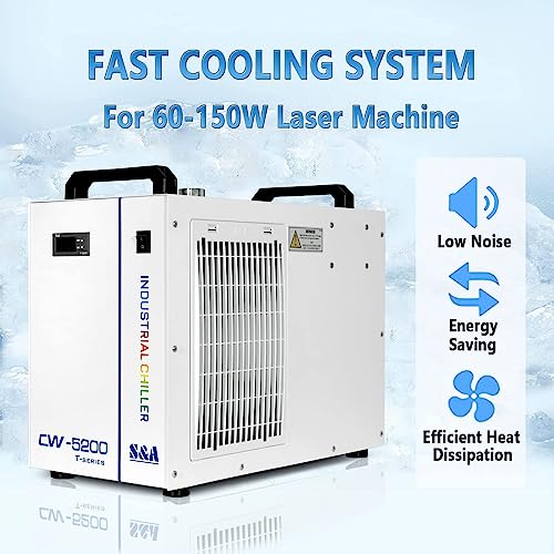 S&A Genuine CW-5200DH（Upgraded 5200DG） Water Chiller Duty Free for CO2 Laser Engraving Cutting Water Cooling Shipping From US S&A