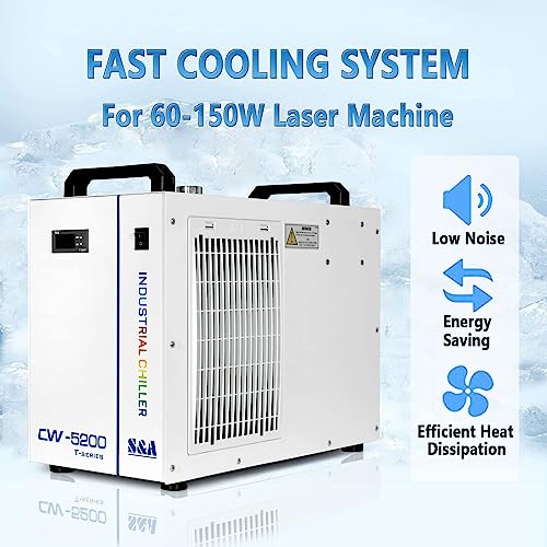 S&A Genuine CW-5200DH（Upgraded 5200DG） Water Chiller Duty Free for CO2 Laser Engraving Cutting Water Cooling Shipping From US - WoodArtSupply