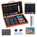 MAHITOI 80+ Pieces Deluxe Artist Studio Creativity Set Wood Box Case - Art Painting, Sketching Drawing Set, Starter Kit & Educational Profesional Art MAHITOI