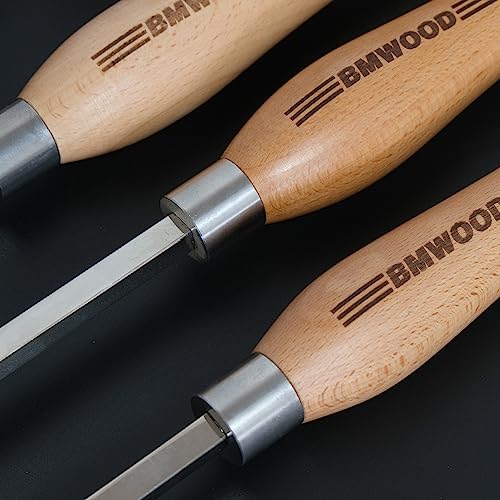 BMWOOD 4PCS Carbide Tipped Chisel Set with 10X10mm Chisel Bar and 320mm Beech Handle…