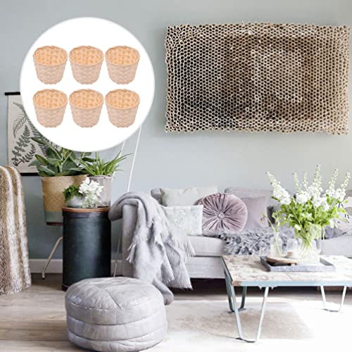 Zerodeko 12 PCS Miniature Artifical Wood Woven Baskets, Mini Woven Baskets Party Favor, Mini Woven Baskets Without Handles for Home Office Table Zerodeko