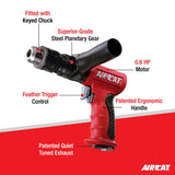 AIRCAT Pneumatic Tools 4450: 1/2-Inch Reversible Composite Drill Air Tool, Side Handle, 400 RPM, 60 HP Motor AIRCAT