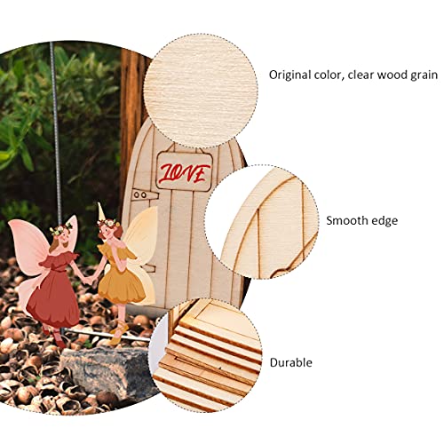 Happyyami 20pcs Fairy House Door Unfinished Wood Slices Garden Fairy Door miniture House Furniture Miniature elf Door Fairy Ornament DIY Craft Happyyami