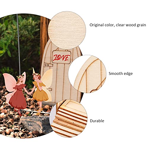 Happyyami 20pcs Fairy House Door Unfinished Wood Slices Garden Fairy Door miniture House Furniture Miniature elf Door Fairy Ornament DIY Craft - WoodArtSupply