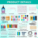 JDiction New UV Resin Kit with Light, Crystal Clear Hard Resin Sunlight Curing UV Resin Beginner Kit for Jewelry, Doming, Coating, and Casting, DIY JDiction