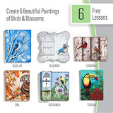 FolkArt Birds & Blossoms 2 oz One Stroke Acrylic Kit, 32 Piece Set Including 12 Multi-Surface Paints, 10 Brushes, 6 Teaching Guides, 3 Pattern Sheets FolkArt