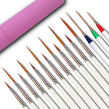 Afantti 15 Pcs Paintbrushes, Detail Fine Paint Brushes Micro Mini Tiny Artist Paintbrush Set | Ultra Fine Point Tip | for Miniature Acrylic Script Afantti