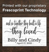 And So Together They Built a Life They Loved Sign Custom Wedding Gift - SOLID WOOD - Anniversary, Wedding, Couples Gift Idea 16in x 10.5in x .75in Broad Bay