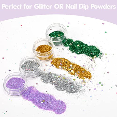 5 Gram Sample Containers with Lids, 50 Count 5ML Clear Sample Jars, Empty Lip Balm Containers with Lids, Small Makeup Travel Containers for Glitter, GOLACKY